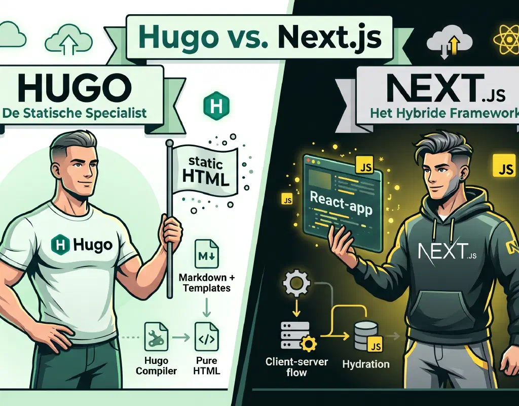 Wat zijn de verschillen tussen Hugo en Next.js?